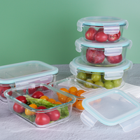 Conteneur en verre borosilicate de haute qualité pour la préparation des repas et le rangement en cuisine, sans BPA, compatible micro-ondes, empilable, avec couvercle à clapet, idéal pour la rentrée scolaire