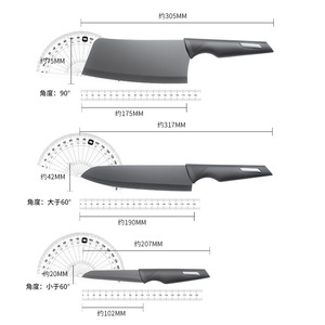 Stainless steel knife set, five-piece <b>black</b> blade combination kitchen knife, household cleaver, Yangjiang <b>gift</b> knife set. - Product Image 5
