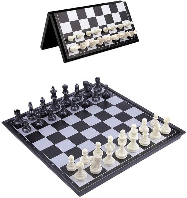 Medium Sized Cheap Magnetic Chess Set with 30cm Plastic ABS Board and Pieces for Children
