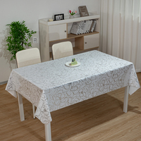 Nappe de table carrée en PVC imperméable et anti-taches RNPT à motif floral blanc, facile à nettoyer