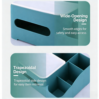 Boîte à mouchoirs multifonctionnelle en plastique de style nordique, organisateur de rangement multi-compartiments pour télécommandes et articles divers, décoration de la maison