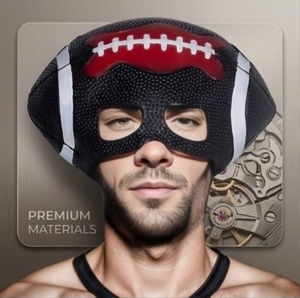 Masque de football pour fans de sport, accessoire de costume en latex confortable pour les fêtes de match et les événements de cosplay - Product Image 2