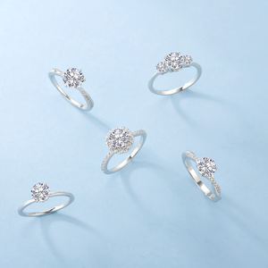 Lüks IGI sertifikalı Lab-Grown elmas nişan yüzüğü düğün <span class=keywords><strong>Promise</strong></span> takı 18K altın ayarı parlak kesim elmas yüzük - Product Image 1