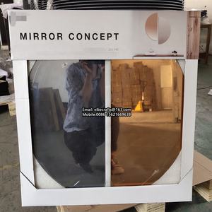 <span class=keywords><strong>Miroir</strong></span> rond sans cadre à teinte grise et bronze, <span class=keywords><strong>grand</strong></span> design, <span class=keywords><strong>miroir</strong></span> mural décoratif <span class=keywords><strong>demi</strong></span>-<span class=keywords><strong>cercle</strong></span> pour salle de bain, 60x60, vente chaude - Product Image 2