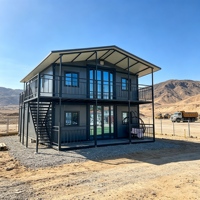 Maison modulaire à deux étages de 20 pieds en conteneurs, structure en acier préfabriquée, bureau, atelier, logement, bâtiment au design moderne