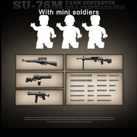 769 pièces nouvelle idée de produit 2025 échelle soviétique automoteur pistolet Su-76m véhicule militaire modèle Kit réservoir destructeur bloc de construction ensemble