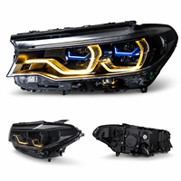 Phares LED pour BMW G30 G38 Série 5 2017-2020, version haute, avec lentille et feux de jour DRL, amélioration des phares