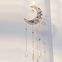 Attrape-soleil suspendu en gros, carillons éoliens en cristal de lune, attrape-soleil en cristal d'améthyste pour la décoration