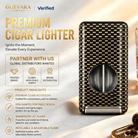 Briquets et coupe-cigare de luxe en fibre de carbone Combinaison de briquets torche coupe-vent Accessoire pour fumer Allume-cigare avec coupe
