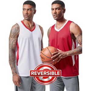 FOXA Maillots de basket-ball réversibles pour hommes, en maille, sans manches, col en V, uniformes d'équipe personnalisés, lot de 10 - Product Image 2