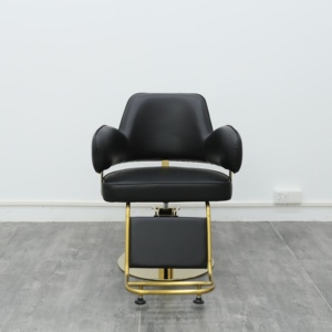 Silla de <span class=keywords><strong>Barbero</strong></span> Sulin <span class=keywords><strong>Elegante</strong></span> Negra, Giratoria 360 Grados, Reposapiés Ajustable, Cuero PU Impermeable y Resistente al Desgaste, para Salones de Belleza - Product Image 2