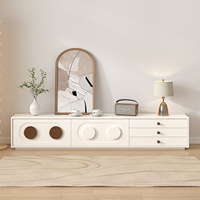 Ensemble meuble TV et table basse en bois moderne avec rangement, meuble TV en bois massif, meuble de salon avec tiroirs