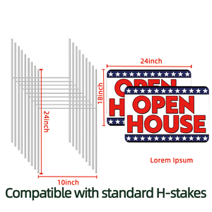 Insegne da Giardino in Coroplast da 4mm 18x24 con Pali a H, Stampa UV Fronte-Retro Personalizzata per Noleggio, Open House, Assunzione Dipendenti, Politiche - Product Image 6