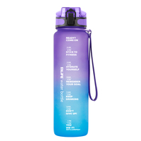 Bouteille d'eau de grande capacité extérieure avec couvercle de tasse d'espace de sport de paille Bouteille de secoueur d'air portable avec accessoire de sac de couvercle