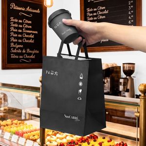 Bolsas de Papel Kraft Reciclables Ecológicas Personalizadas con Impresión de Logotipo Plano para Panadería, Cafetería, Pan, Galletas, Baguettes - Product Image 5