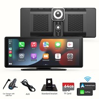 H505F Portable 10.25 pouces tableau de bord haut-parleur TV sans fil Carplay Android Auto Link DVR caméra de tableau de bord pour voitures