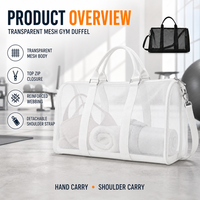 Sac de sport et de voyage grande capacité 20-30L, durable, antivol, respirant, en maille, avec bandoulière amovible pour le sport et les week-ends