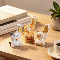 Nouvelle Décoration de Bureau Créative et Tendance en Résine, Motif Porte-Bonheur Japonais Mignon, Petit Cadeau, Décompression et Guérison, Accessoires de Voiture