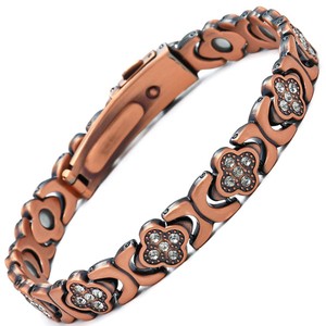 European American Magnetic Four Leaf <b>Clover</b> <b>Bracelet</b> For Women Zinc Alloy Claw Setting Jewelry Gift - Product Image 3