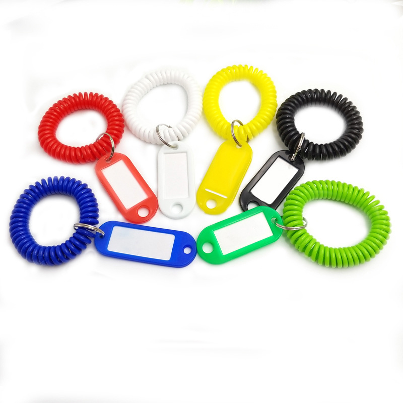 Kit 78 Portachiavi In Plastica 6 Colori Con Etichetta E Bracciale Elastico A Spirale – Organizzatore Per Chiavi, Palestra E Esterni