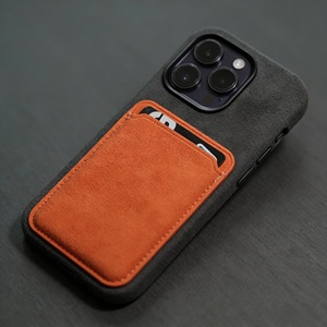 Étui de téléphone portefeuille élégant en Alcantara, doux pour la peau, antidérapant, sûr pour <span class=keywords><strong>Apple</strong></span>, avec porte-cartes <span class=keywords><strong>Mag</strong></span> - Product Image 5