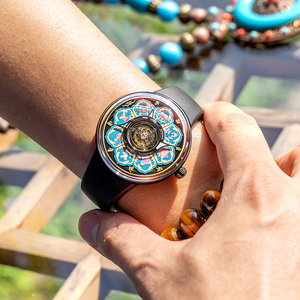 Orologi Meccanici di Lusso da Uomo con Tourbillon 43MM, Cassa in Titanio, Cinturino in Gomma, Riserva di Carica 38 Ore, <span class=keywords><strong>Orologio</strong></span> Automatico Trasparente - Product Image 1