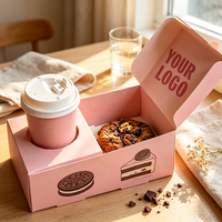 Boîte à biscuits personnalisée de qualité alimentaire avec emballage écologique en forme de tasse à café, boîte en carton pour petit-déjeuner sucré, boîte à gâteaux à emporter