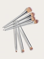 Jeu de pinceaux de maquillage personnalisés 7 pièces pinceaux de maquillage en argent de luxe Kit de pinceaux cosmétiques professionnels