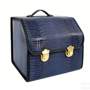 2026 Trending Leather Car Trunk Organizer Foldable Luxury Car Trunk Storage Box Organizer Box for Universal Luxurious <strong>Auto</strong> - Product Image 1