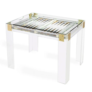 Table de jeu de société carrée de luxe de style italien pour <span class=keywords><strong>Tic</strong></span> Tac Toe et Backgammon, divertissement familial personnalisé - Product Image 6