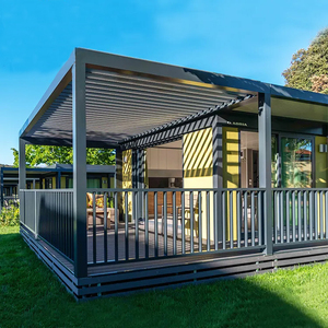 Pérgola de fibra de vidrio de persiana impermeable de aluminio para exteriores moderna de lujo, pérgola de madera de plástico, pérgola de ratán - Product Image 4