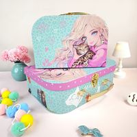 Boîte de rangement personnalisée avec poignée antique et miroir pour jouets et articles de maquillage