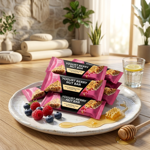 Barre de <span class=keywords><strong>yaourt</strong></span> grecque aux baies <span class=keywords><strong>et</strong></span> aux noix, miel <span class=keywords><strong>et</strong></span> canneberge, gâteau à froid 25g, petit-déjeuner, collation - Product Image 3