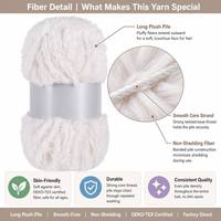 Fil de fausse fourrure pelucheux et doux pour tricot et crochet, idéal pour écharpes, pulls, couvertures et projets DIY, couleur blanc crème, vente en gros
