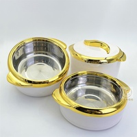 3 pièces/ensemble de luxe à usage domestique, Pot chaud isolé en acier inoxydable, chauffe-aliments, récipient de Casserole