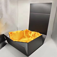 Öko-Verpackung Schwarzer Karton Benutzer definierte Golds tempel Logo Magnet verschluss Geschenk Falt schachtel Mit Satin Einsatz