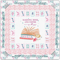 Nouveau tapis de table de mahjong carré portable à motif floral 800 mm * 800 mm, style américain, antidérapant