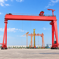 Grue portique à double poutre de 100 tonnes sur chenilles avec chariot de treuil pour entrepôt industriel à portée étendue