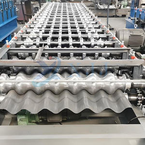 Fabrik Großhandels preis Wellpappe Dachziegel Verzinkte Lichtbogen farbe Stahlblech Rollen form maschine für den Hausbau - Product Image 3