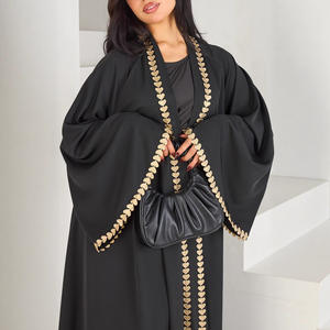 Sharut venta al por mayor islámica Turquía EID Ramadán modesto Abaya bata Kimono mujer musulmana mujeres vestido Nida bordado Dubai Abaya 2025 - Product Image 4