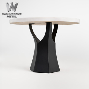 <span class=keywords><strong>Table</strong></span> à manger classique de style rétro haut de gamme avec pieds <span class=keywords><strong>en</strong></span> <span class=keywords><strong>fer</strong></span>, <span class=keywords><strong>table</strong></span> à manger <span class=keywords><strong>en</strong></span> bois vintage de luxe avec <span class=keywords><strong>table</strong></span> à manger ronde - Product Image 3