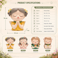 Ornement de bureau en résine elfe mignon, pot de fleurs pour plantes succulentes, pot de fleurs créatif pour décoration de cour, récipient pour plantes en pot