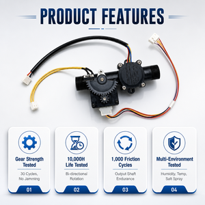 วาล์วน้ำมอเตอร์สเต็ปเปอร์ 12V DC ประหยัดพลังงาน วาล์วควบคุมการไหลแบบพลาสติก ลดขนาด 1/64 สำหรับระบบเครื่องทำน้ำอุ่น - Product Image 2