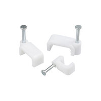 WANDU PE Blanco 6MM Flat Nail-In Cable Clip Accesorios eléctricos de plástico para retención de cables