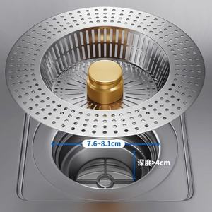 Combinaison de filtre et de <span class=keywords><strong>bouchon</strong></span> d'évier de cuisine en acier inoxydable 3 en 1, anti-obstruction, <span class=keywords><strong>bouchon</strong></span> d'évier de cuisine pop-up - Product Image 6