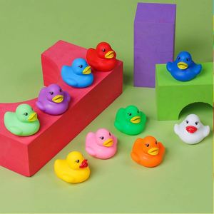 10Pcs Multi-Color Rubber Preschool <b>Bath</b> Toys Floating Squeaky Duckies Gift for Kids Baby Showers Classroom Incentives - Product Image 1