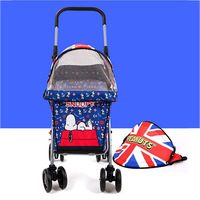 Poussette pliable BOTORA pour animaux de compagnie avec cadre en acier pour chats et petits chiens, chariot de voyage léger et portable avec tissu Oxford
