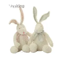 OEM özel saf beyaz kürk dolması Catton örme oyuncak tavşanlar pembe uzun kulak özel paskalya hediyeler