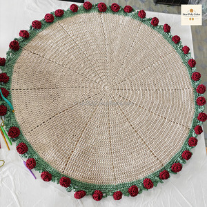 Thanh Lịch Hoa Mô Hình Handmade Crochet Rose Bouquet Chăn Thoải Mái Và Phong Cách Đan Ném Tùy Chỉnh Kích Thước - Product Image 3