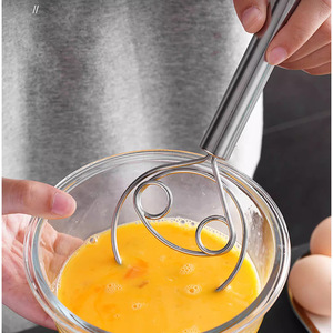 Stainless steel hand dough mixer, household dough and flour mixer, manual egg beater, dough kneading tool, powder <b>stirrer</b> - Product Image 2
